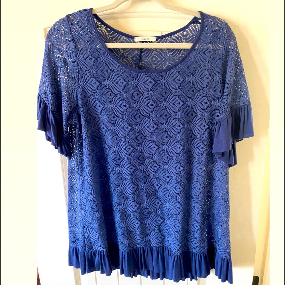 Blue Detailed Top